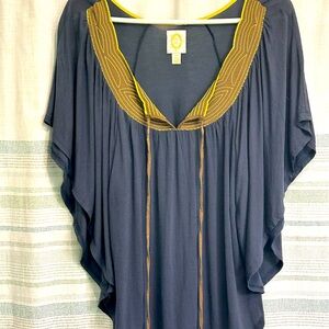 Anthropologie - Womens Medium Lightweight Short Sleeve Blouse